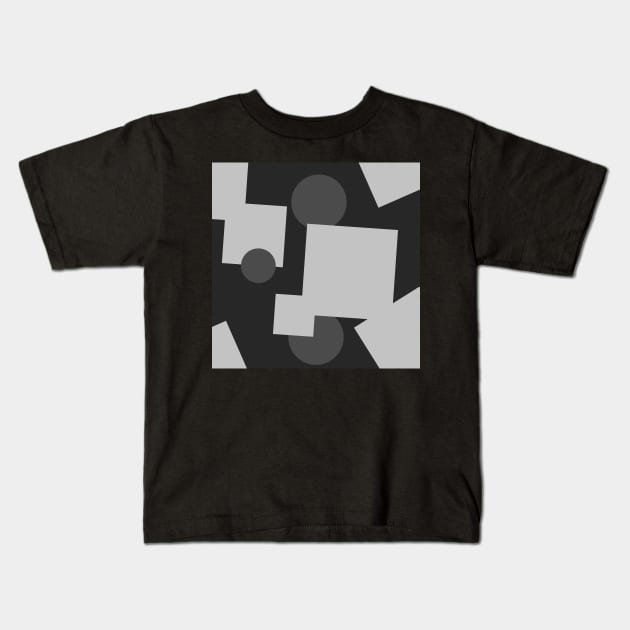 abstract monochrome geometric pattern Kids T-Shirt by pauloneill-art